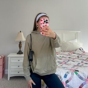 skims green hooded sweatshirt xs